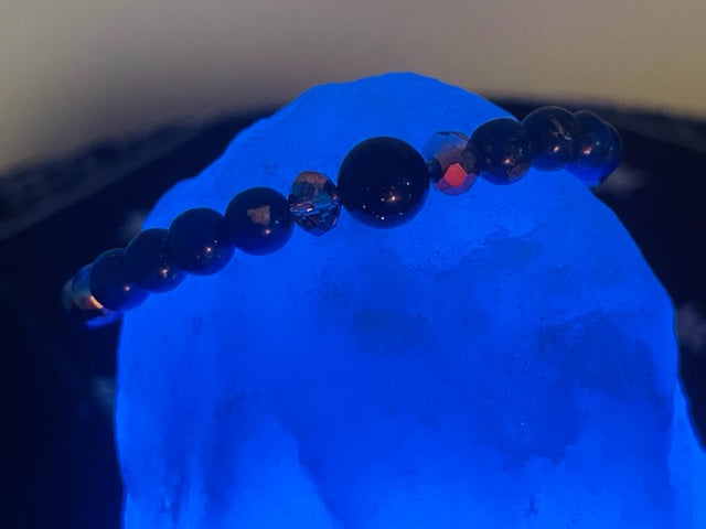 Lapis Lazuli & Blue Goldstone Beaded Bracelet