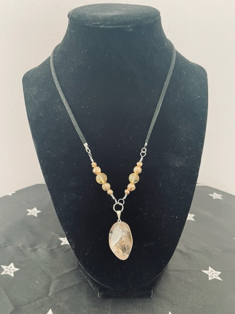 Needled Quartz Pendant Necklace