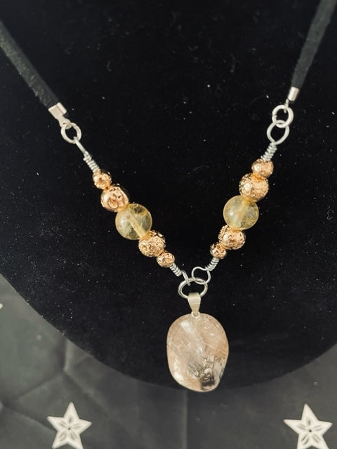 Needled Quartz Pendant Necklace