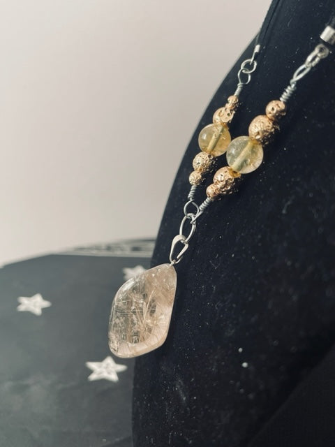 Needled Quartz Pendant Necklace