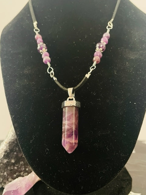 Amethyst Crystal Pendant Necklace