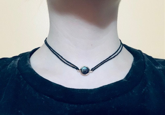 Natural Black Pearl Choker Necklaces