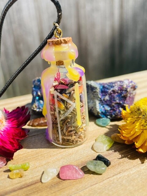 Happiness/Positivity Spell Jar Necklace