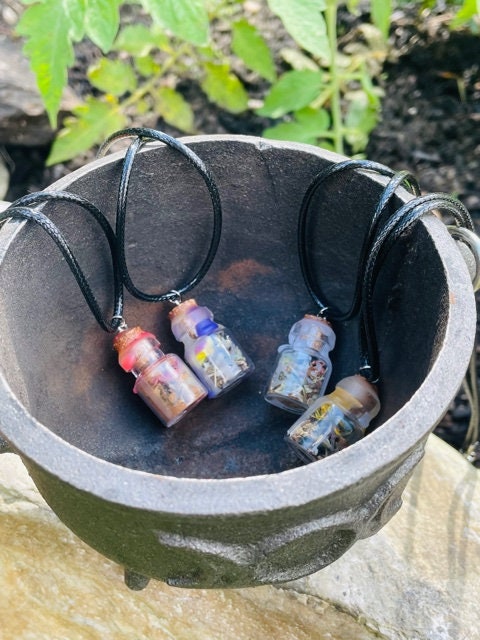Mini Spell Jar Necklaces (Sex, Emotional Healing, Attract Love,& Happiness Spells)